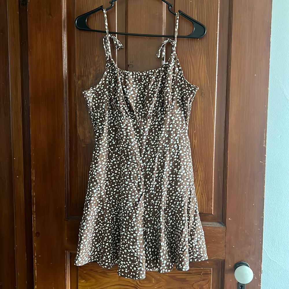 Brown floral romper